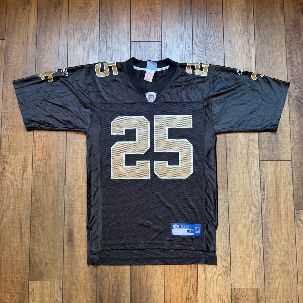 Vintage Reebok New Orleans Saints Reggie Bush 25 Jersey Black Men's Size Small